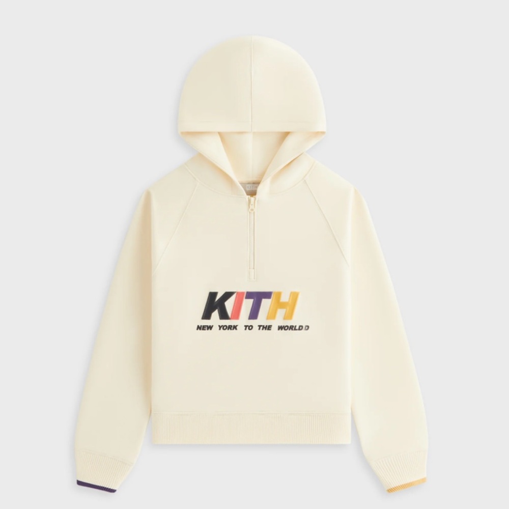 Kith Kids New York Quarter Zip Hoodie & Shorts - Sandrift